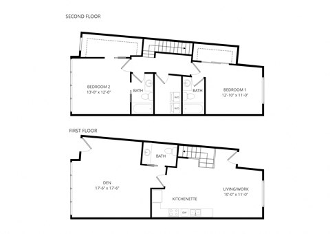 a floor plan of a house with two different floor plans